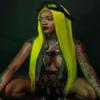 Haoke PU Silk Base Scalp Neon Green Color No Lace Front Wig Long Straight Synthetic Wig Heat Resistant Fiber Middle Parting full machine make Halloween Party Use Lime Green wig view 1