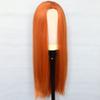 Haoke Long Silk Straight Ginger None-Lace Wigs High Temperature Fiber Orange Hair with Middle Part for Women Party Show view 4