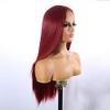 Haoke 22 inches Long Straight Wine Red Wigs for Women Synthetic Wigs Middle Part Heat Resistant Replacement Wig Colorful Cosplay Daily Party Wig view 3