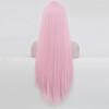 Haoke Long Straight Hair Light Pink Color Wigs Glueless Heat Resistant Fiber Hair Synthetic Hair Wigs for Fashion Women view 2