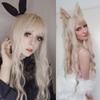 Haoke Long Light Blonde Wigs with Bangs Heat Resistant Synthetic Wavy Wigs for Women African American fashion hairs view 4
