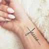 Jesus Script (Set of 2) - Jesus Word Tattoo / Religious Tattoo view 1