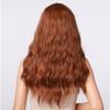 Haoke Natural Wave Wigs with Bangs Honey Brown Wigs for Women Brown Wig Synthetic Long Wavy Loose Curly Wig Heat Resistant Fiber 26 Inches Brown Colorful Hair Wigs view 3