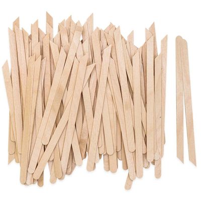 Karlash Small Wax Sticks Wood Spatulas Applicator for Body Hair Eyebrow Lip Nose Removal Slanted/Round