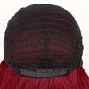 Haoke Wine Red Wig With Bangs Long Straight Synthetic Wig Middle Parting Machine make Halloween Party Use wig view 4