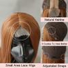 Honey Brown Long Straight Synthetic Wig Wine Honey Brown Middle Parting Wig Honey Brown No Lace Wigs full machine make Halloween Party Use wig view 4