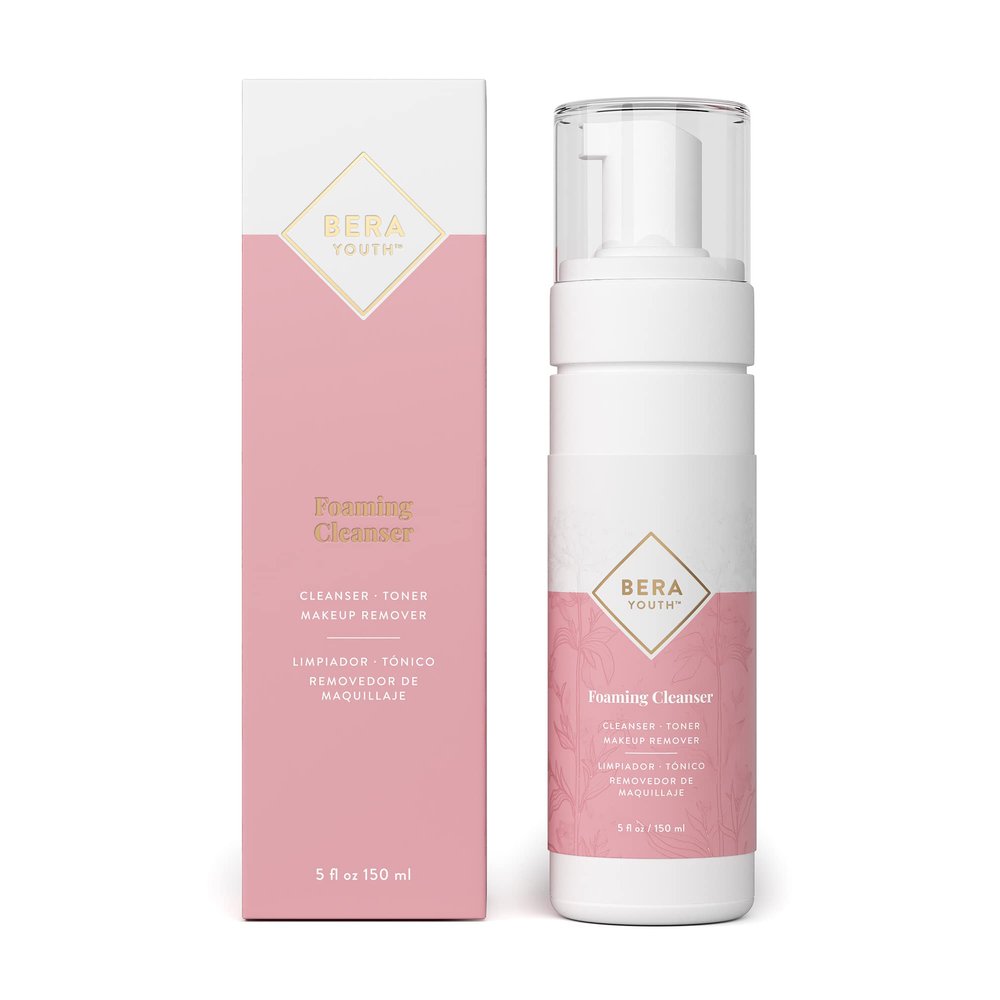 Berayouth Foaming Facial Cleanser, Makeup Remover, Deep Cleanser, Skin Toner, Botanical Blend, 100% Natural Ingredients, Cruelty Free, by LEudine
