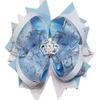 Blue & Silver Hair Bow/Princess Crown/Rhinestone Crown/Princess/Pageant/Photo/Wedding/Flower Girl view 1