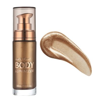 MAEPEOR Body Luminizer 6 Colors Waterproof Smooth Shimmer Face Glow Illuminator Non-sticky Liquid Highlight (30 ML, 03 Glistening Bronze)