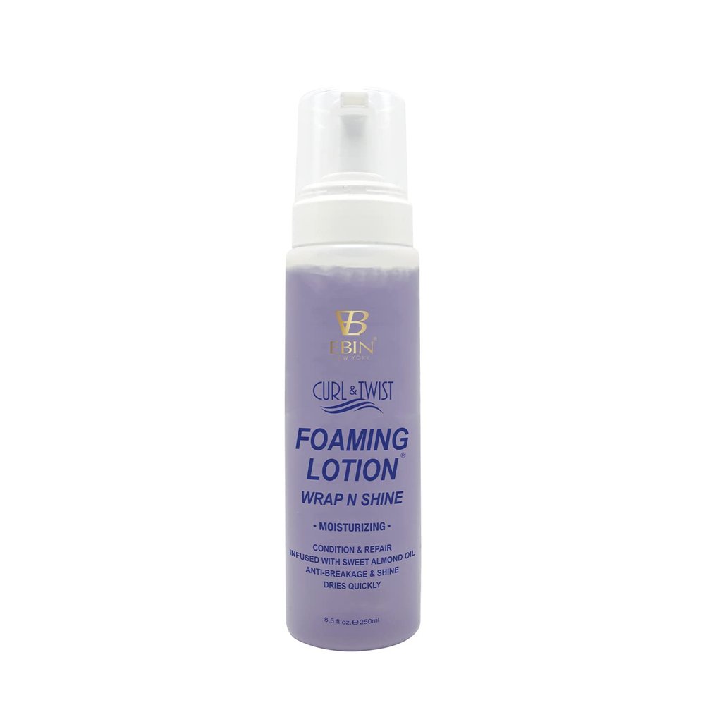 EBIN NEW YORK Curl & Twist Foaming Lotion Moisturizing - 8.5 oz/ 250ml | Moisturizing and Hydration, Smoothing with Natural High Shine, Defining Curls All Day Long