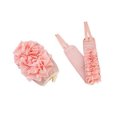 Exfoliating Washcloth Exfoliating Bath Sponge Gloves(2Pcs)Double Sided Dual-use Exfoliating Mitt 1 Exfoliating Glove ,1 Loofah Back Scrubber for Kids Women Men Exfoliating Towel ( Color : Pink )