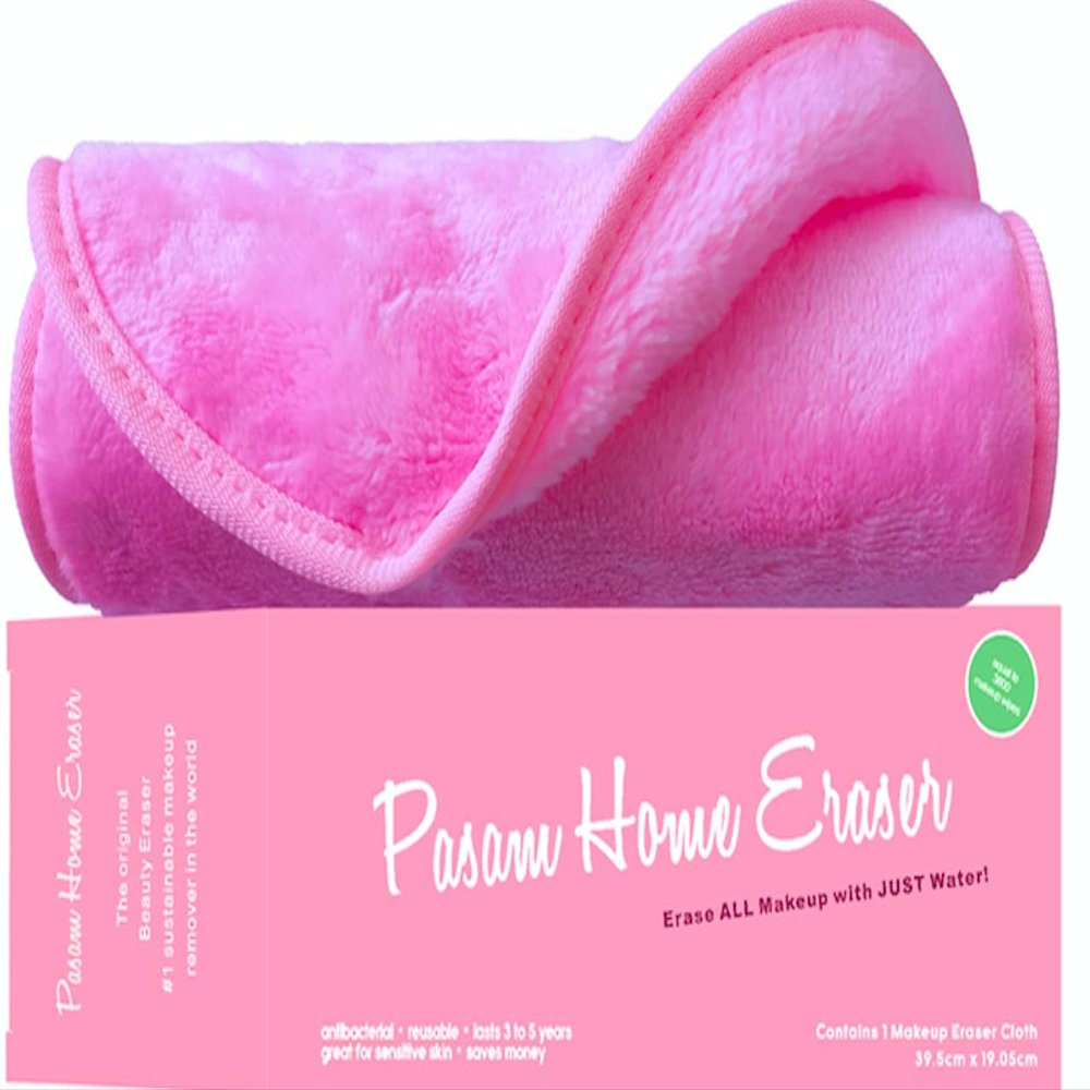 Pasam Home MakeUp Eraser Reusable Make Up Remover Eraser even Waterproof Make Up in Seconds Just With Water Chemical Free Eyeliner Lipstick Foundation Powder Highlighter Eyebrown (pink 1)