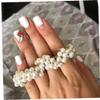 2 Pcs Pearl Hair Rope Women High Elastic Headdress Elegant Hair Tie Bracelet Jewelry Girls Lady Hair Accessories view 3