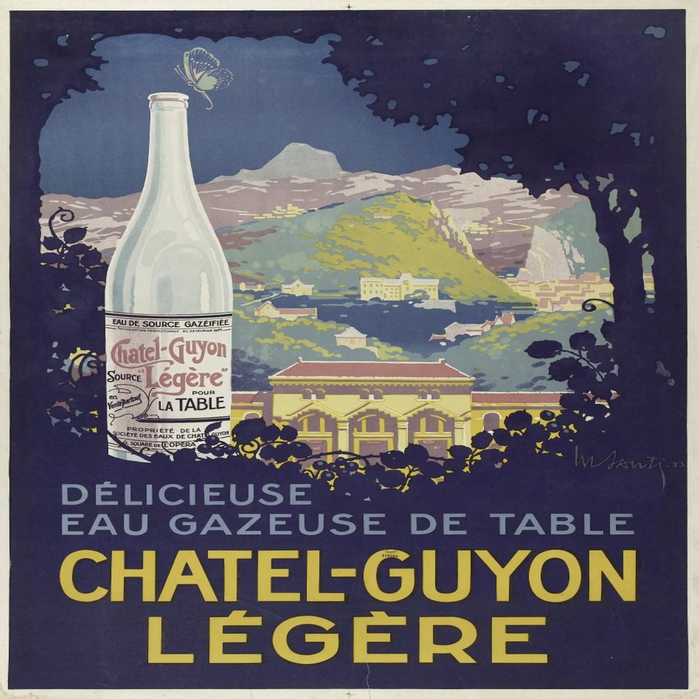 Chatel Guyon Eau Gazeuse Poster Reproduction 50 x 70 cm Luxury Paper 300 g  HD Digital File Sale