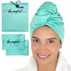 THE PERFECT HAIRCARE Curly Hair Girls Microfiber Plopping Towel Set - Anti-frizz Silky Smooth Hair Drying Wrap for Women - Super Absorbent Large Hair Towel + 2 Scrunching Towels to Micro Plop view 1