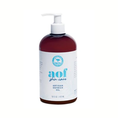 American Ostrich Farms 100% Pure Ostrich Oil - Made in USA - All Natural Omega-Rich Skin Moisturizer, 16 Ounce Bottle, Unscented