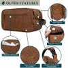 PAVILIA Toiletry Bag for Men, Travel Essentials Shaving Dopp Kit, Mens Travel Bag Toiletries Organizer Case for Grooming, PU Leather Water Resistant Cosmetic Bag Pouch (Brown) view 3