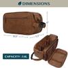 PAVILIA Toiletry Bag for Men, Travel Essentials Shaving Dopp Kit, Mens Travel Bag Toiletries Organizer Case for Grooming, PU Leather Water Resistant Cosmetic Bag Pouch (Brown) view 4