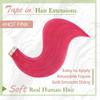 RUNATURE Pink Tape in Hair Extensions Human Hair, 16 Inch Hot Pink Hair Extensions Tape ins Colored Hair Extension for Highlight, Pink Tape in Extensions Remy Hair Fashion Color, 25g 10pcs view 3
