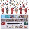 MEILINDS Christmas Nail Art Rhinestones & Charms - 22 Pcs Mixed Crystal Set - Resin, Glass, Metal - Christmas Tree, Snowman, Reindeer & More - Nail Art Kit view 2