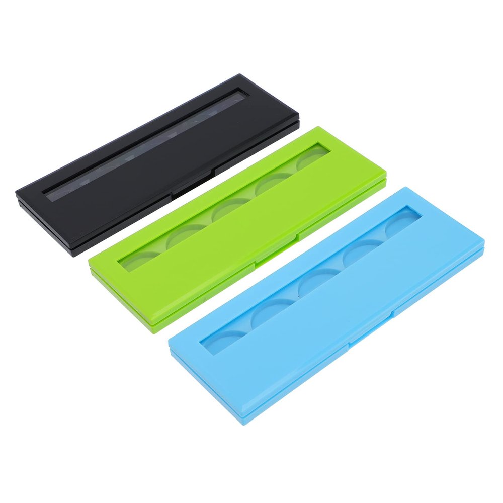 3pcs Eye Shadow Box Metallic Eyeshadow Empty Eyeshadow Makeup Container Lipstick Sub Package Tray Blank Eyeshadow Highlighter Compartment Eyeshadow Case Cosmetic Plastic Makeup Box