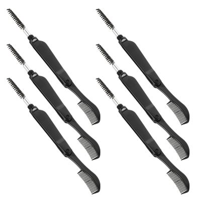Beaupretty 6pcs Dual-ended Eyebrow and Eyelash Brush Foldable Multifunctional Tool for Daily Grooming Suitable for Home and Salon Use Black