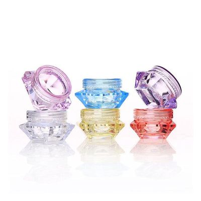 50pcs 3g/5g Plastic Diamond Shaped Cosmetic Jars Skin Care Containers Refillable Bottle 3ml/5ml Lotion Case Vials Face Cream Sample Pot Nail Art Eye Shadow Gel Box (5G,Pink)