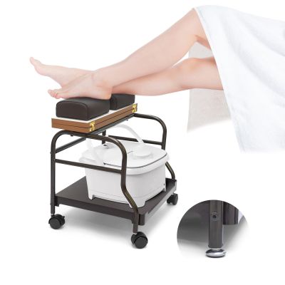 Beauty Salon Nail Or Foot Bath Spa Portable Esthetician Trolley Cart for Foot Rest Pedicure Manicure Funiture Massage Table Salon Supplies 2 Way Use 3 Color Option Elitzia (Dark Brown)