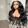 mszyhuwan Body Wave 134 Transparent Lace Frontal Human Hair Wigs For Black Women Glueless Pre Plucked Bleached Knots Loose Wave Wavy Natural Hair Brazilian Remy 150% Density 16 Inch view 2