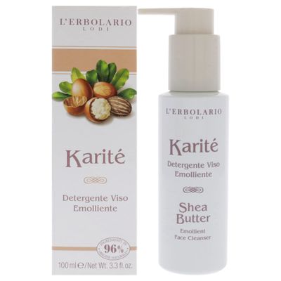 L'Erbolario Shea Butter Emollient Face Cleanser - Cleanser Face Wash for Oily and Dry Skin - Restores Your Skins Natural Glow - Daily Facial Cleanser Removes Makeup, Sweat and Impurities - 3.3 oz