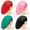 4 Pieces Jumbo Shower Caps Extra Large Shower Caps Long Dreadlock Caps Huge Braid Bonnets Waterproof Big Bath Hats Oversize Bath Caps for Women Girls (Bright Colors,Blank Pattern) view 1