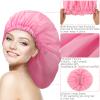 4 Pieces Jumbo Shower Caps Extra Large Shower Caps Long Dreadlock Caps Huge Braid Bonnets Waterproof Big Bath Hats Oversize Bath Caps for Women Girls (Bright Colors,Blank Pattern) view 4