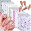 14 Sheets French Nail Art Stickers with 8 Sheets Butterfly Nail Art Stickers view 2