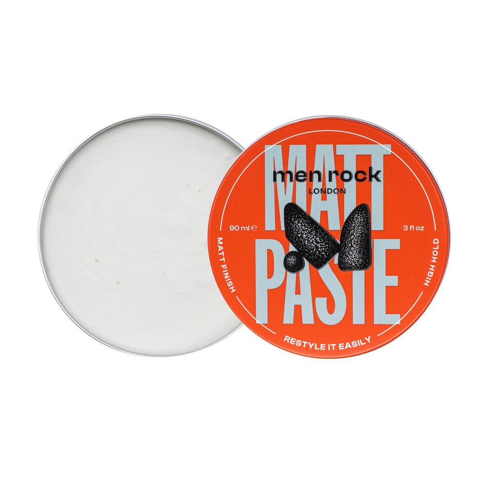 Men Rock Matt Paste - High Hold-Matt Finish - Strong Hold Hair Paste for Men - All Day Hold Styling Cream for Men - Hair Styling Products - 3 oz