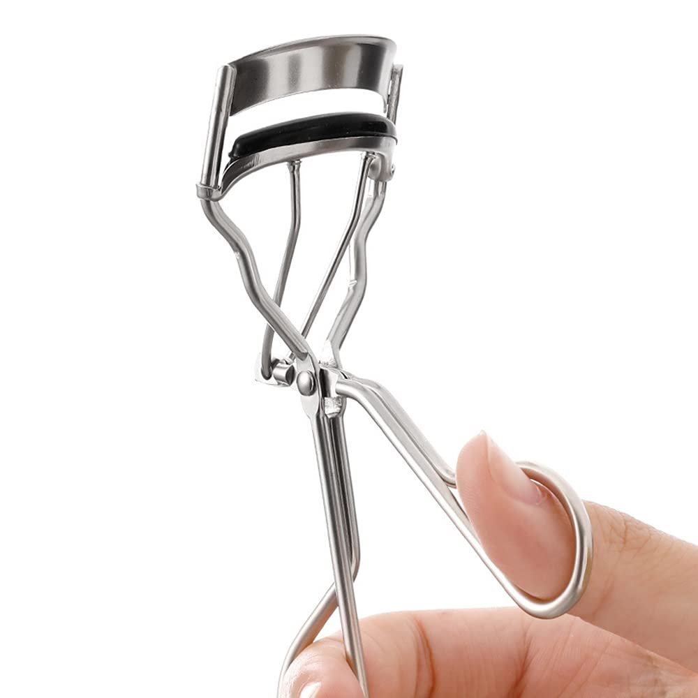 2Pcs Classic Lash Curler Silver Soft Labor-Saving Eyelash Curler Get Perfect Curl in 5 Seconds for Make up