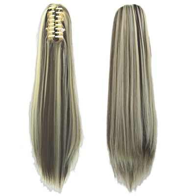 15 Colors 55Cm Straight Clip In Hairpiece Hair Extensions Blonde Gray Little Ponytail Tail Synthetic Hair Claw Ponytail #35 24inches