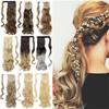 17Inch Long Wavy Natural Ponytail Clip In Ponytail Tail Hairpiece Wrap Around Synthetic Ponytail Extension Hair For Women Copper 17inches view 2