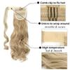 17Inch Long Wavy Natural Ponytail Clip In Ponytail Tail Hairpiece Wrap Around Synthetic Ponytail Extension Hair For Women Copper 17inches view 3