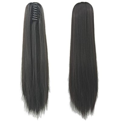 15 Colors 55Cm Straight Clip In Hairpiece Hair Extensions Blonde Gray Little Ponytail Tail Synthetic Hair Claw Ponytail P1B613 24inches