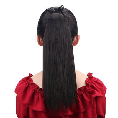 18" Synthetic Claw Clip In Ponytail Hair Extensions Blonde Long Wavy Jaw Ponytail Tail Extension Drawstring Wrap Around HPP007B 16-21inches