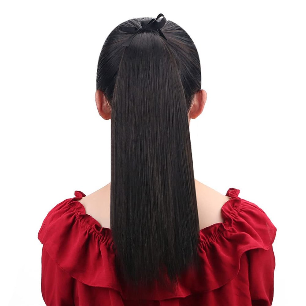 18" Synthetic Claw Clip In Ponytail Hair Extensions Blonde Long Wavy Jaw Ponytail Tail Extension Drawstring Wrap Around HPP007B 16-21inches