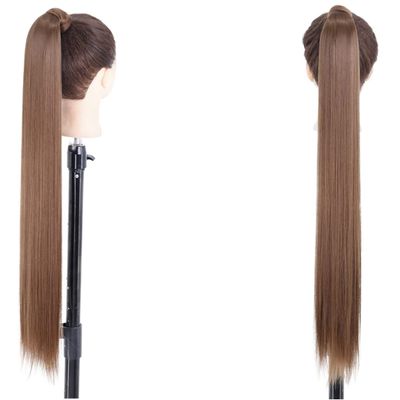 34Inch Wrap Around Hair Extensions Long Straight Ponytail Hair Heat Resistant Clip In Drawstring Ponytail Hairpieces For Women SI66-12 34inches