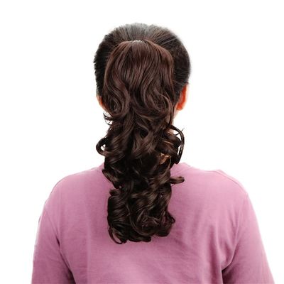 18" Synthetic Claw Clip In Ponytail Hair Extensions Blonde Long Wavy Jaw Ponytail Tail Extension Drawstring Wrap Around HPP001B 16-21inches