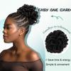 Abellee 2Pcs Loc Buns For Black Women 8Inch Loc Petal Bun Afro High Puff Drawstring Ponytail Faux Locs Hair Bun Pony Tail Hairpieces Clip In Hair Extentions for Black Women (2Pcs1B) view 2
