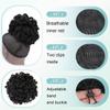 Abellee 2Pcs Loc Buns For Black Women 8Inch Loc Petal Bun Afro High Puff Drawstring Ponytail Faux Locs Hair Bun Pony Tail Hairpieces Clip In Hair Extentions for Black Women (2Pcs1B) view 3