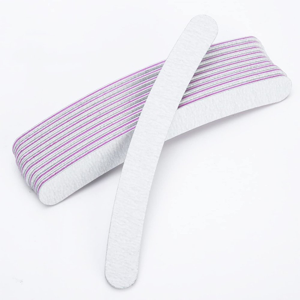 15PCS Professional Nail Files, Double Sided Emery Board for Nails 100/180 Grit Nail File Nail Files for Natural Nails or Thick Nails, Washable and Reusable