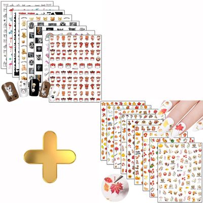 8 Sheets Animal Nail Art Stickers with 9 Sheets Thanksgiving Nail Art Stickers