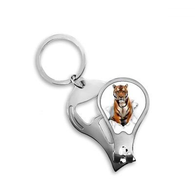 Animal Paper Breaks Shock Tigers Fingernail Clipper Cutter Opener Key Chain Scissor