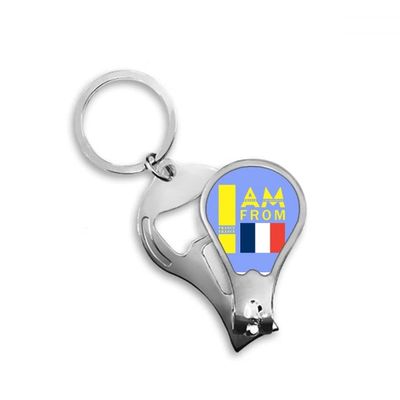 I Am from France Art Deco Fashion Fingernail Clipper Cutter Opener Key Chain Scissor