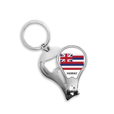 American State Flag Contour Hawaii Fingernail Clipper Cutter Opener Key Chain Scissor